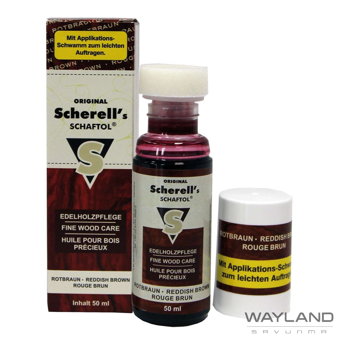 Ballistol Scherell's Şaftöl Reddish Brown Süngerli 50 ml Kızıl